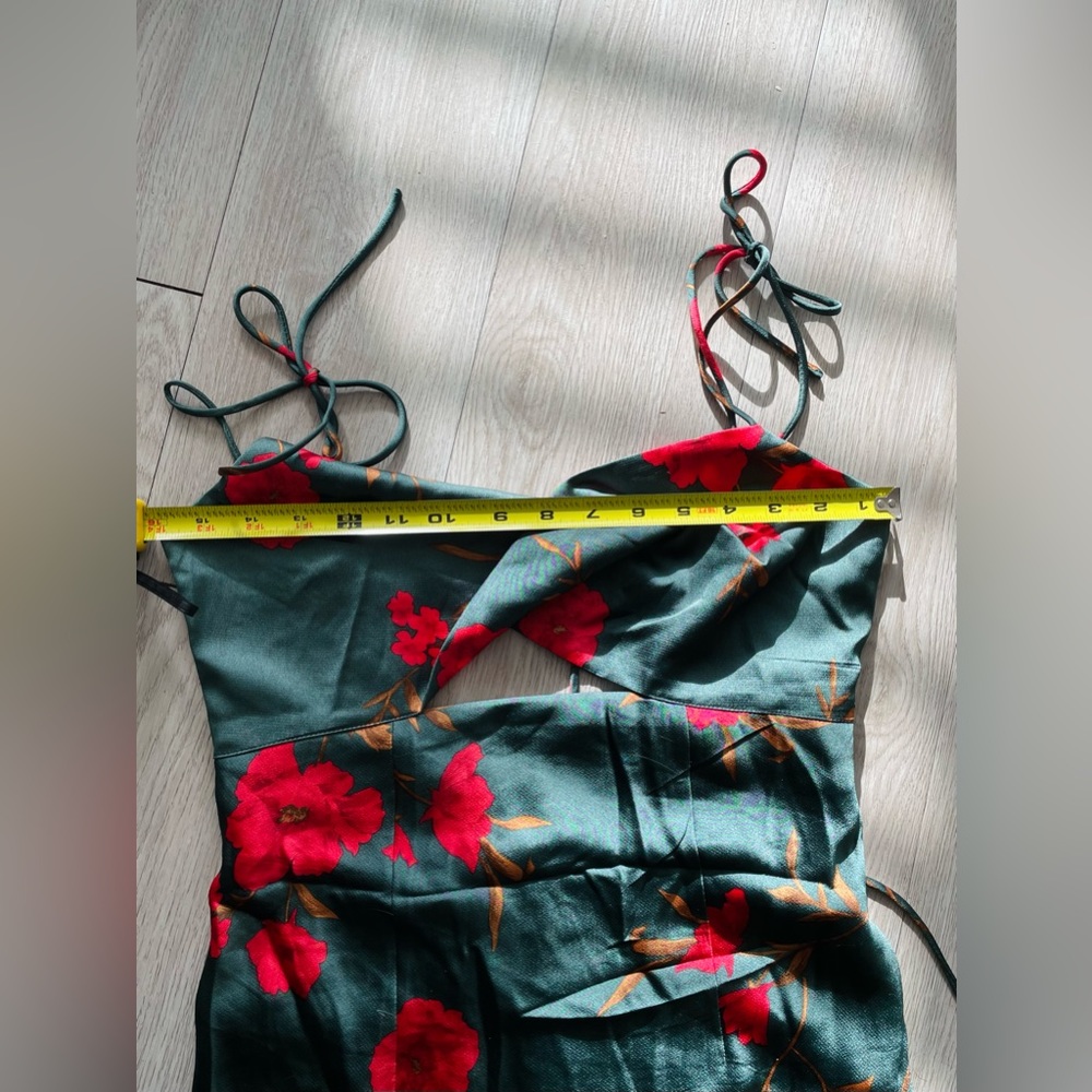 Hello Molly Teal and Red Floral Midi Dress - Picture 6 of 9